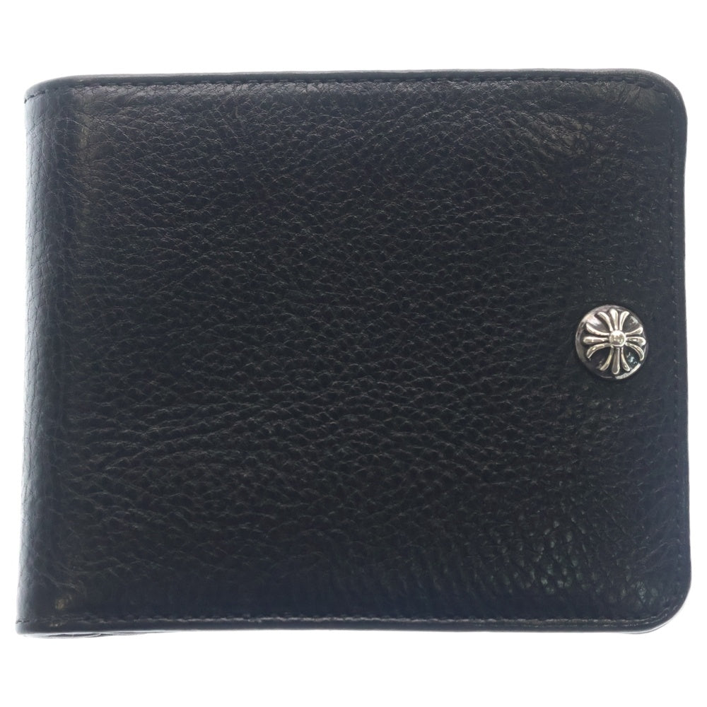 CHROME HEARTS(クロムハーツ) 1SNAP 1スナップ クロス ボールボタン レザーウォレット 財布 ブラック