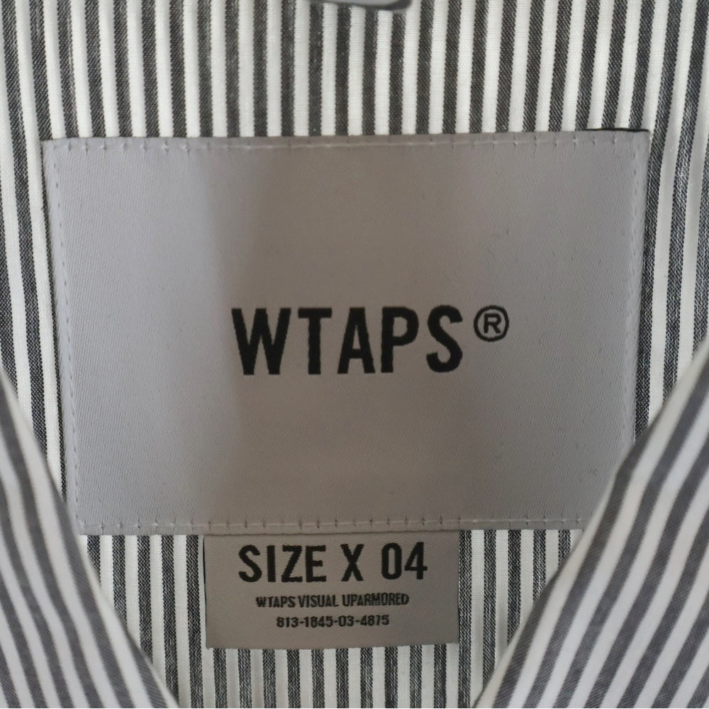 WTAPS(ダブルタップス) 23AW BROADCLOTH.TEXTILE.PROTECT ブロードクロス テキスタイル プロテクト ボタンダウン ストライプ長袖シャツ グレー 232GWDT-SHM03