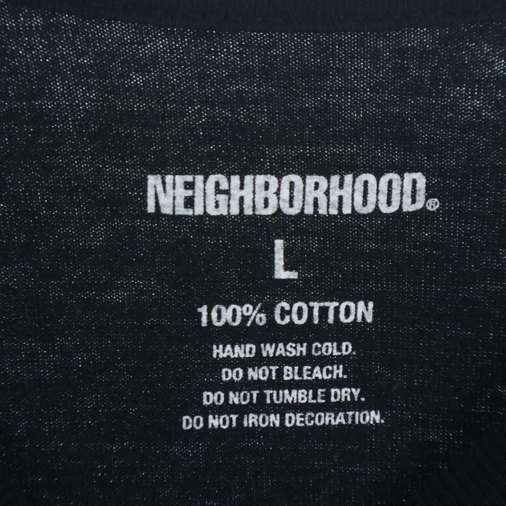 NEIGHBORHOOD(ネイバーフッド) 22AW NH TEE-10 LS.CO アームロゴプリント クルーネック長袖Tシャツ カットソー ブラック 222PCNH-LT10