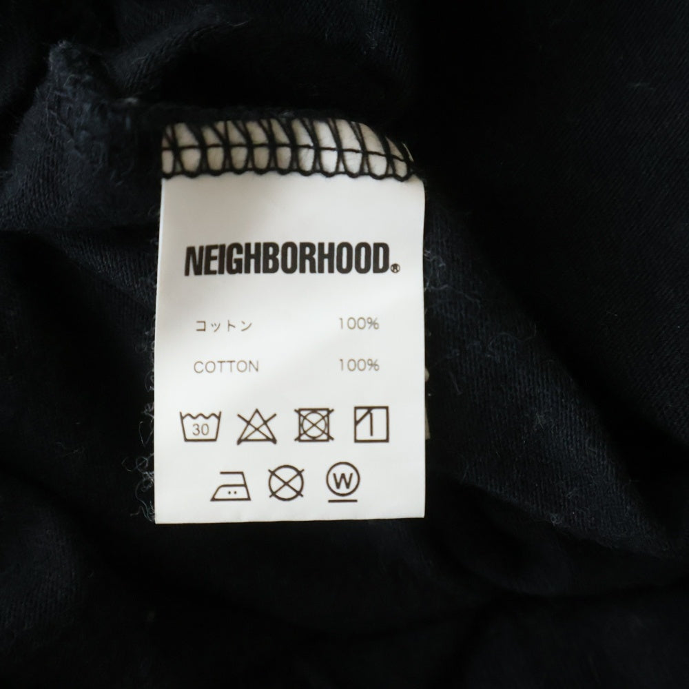 NEIGHBORHOOD(ネイバーフッド) 22AW NH TEE-10 LS.CO アームロゴプリント クルーネック長袖Tシャツ カットソー ブラック 222PCNH-LT10