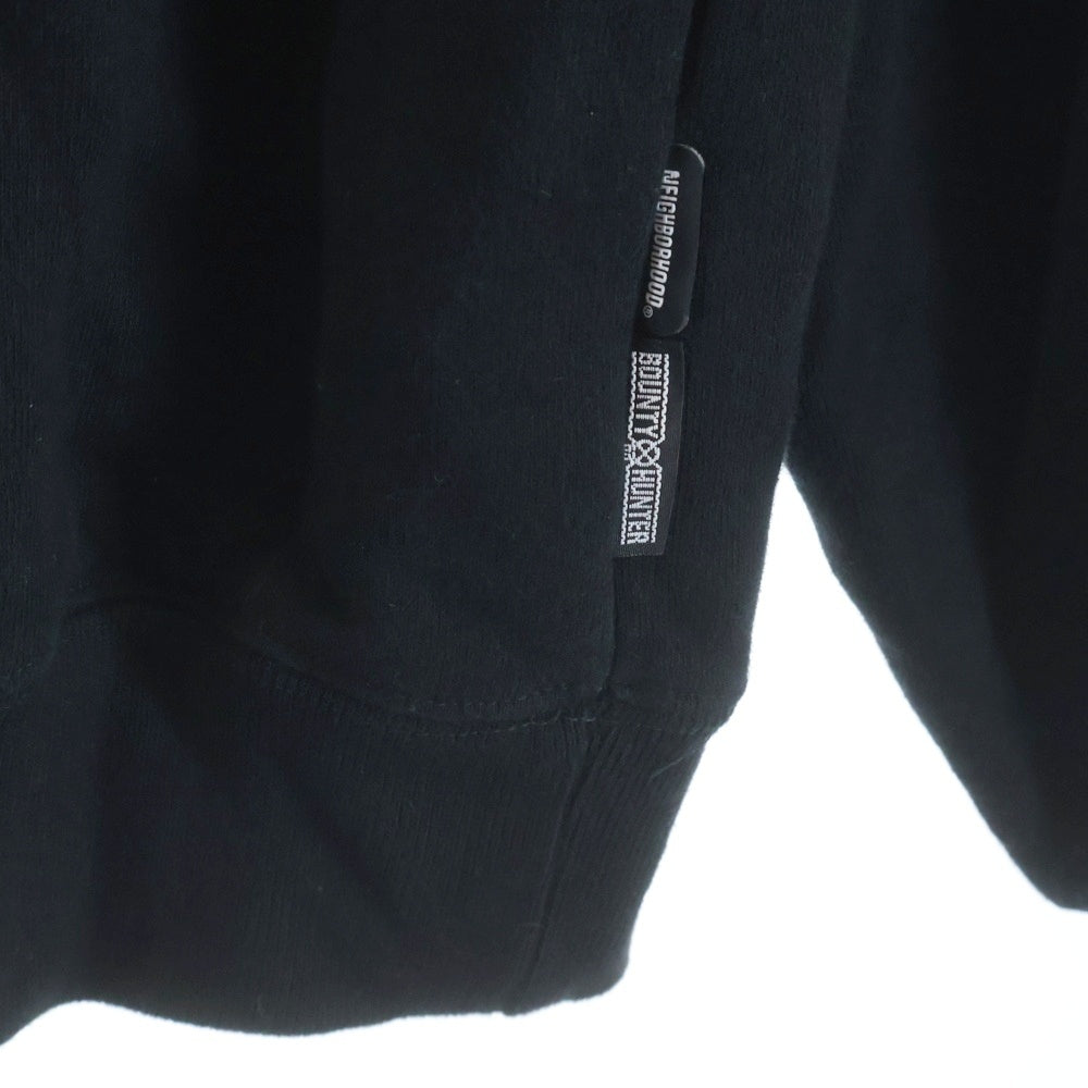 NEIGHBORHOOD(ネイバーフッド) 22AW ×BOUNTY HUNTER PULLOVER PARKA バウンティハンター フロントロゴエンブロイダリー プルオーバーパーカー フーディー ブラック 222UWBHN-CSM01S