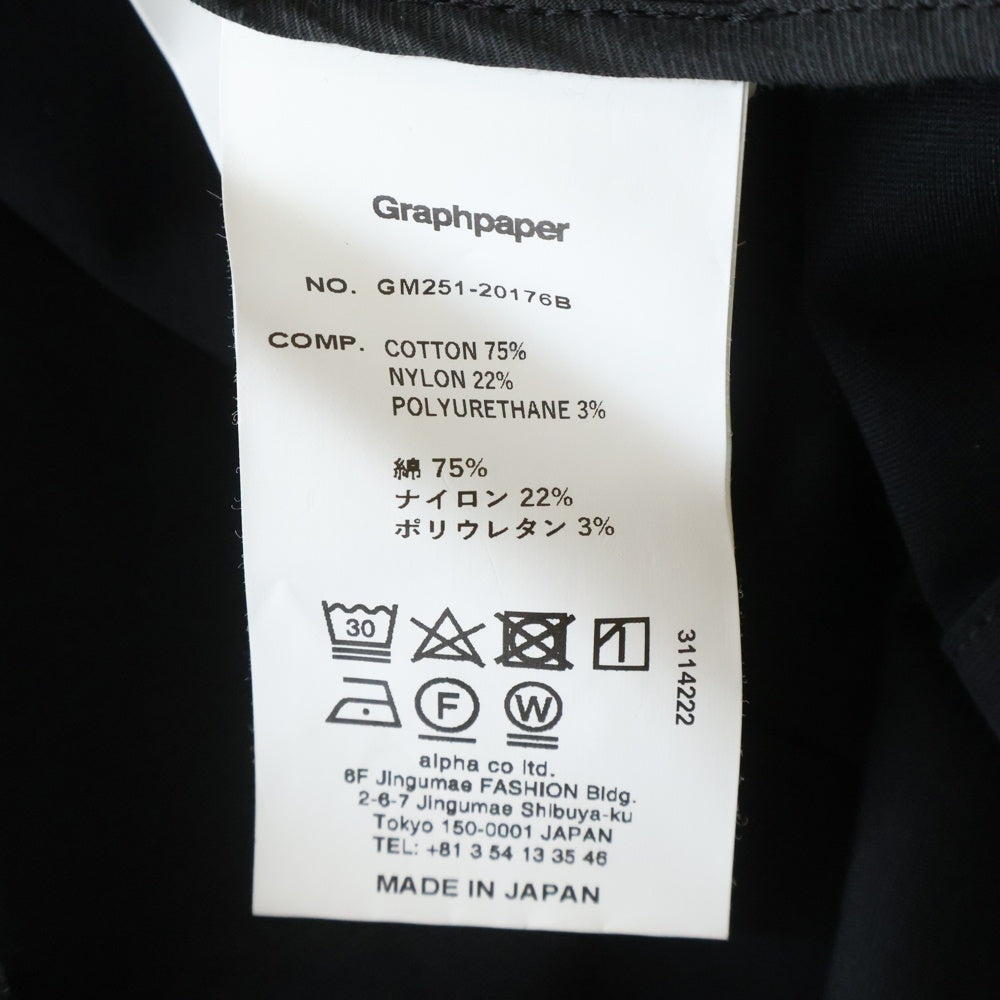 Graphpaper(グラフペーパー) 25SS Compact Ponte Jacket コンパクトポンチ 2B シングルテーラードジャケット ブラック GM251-20176B