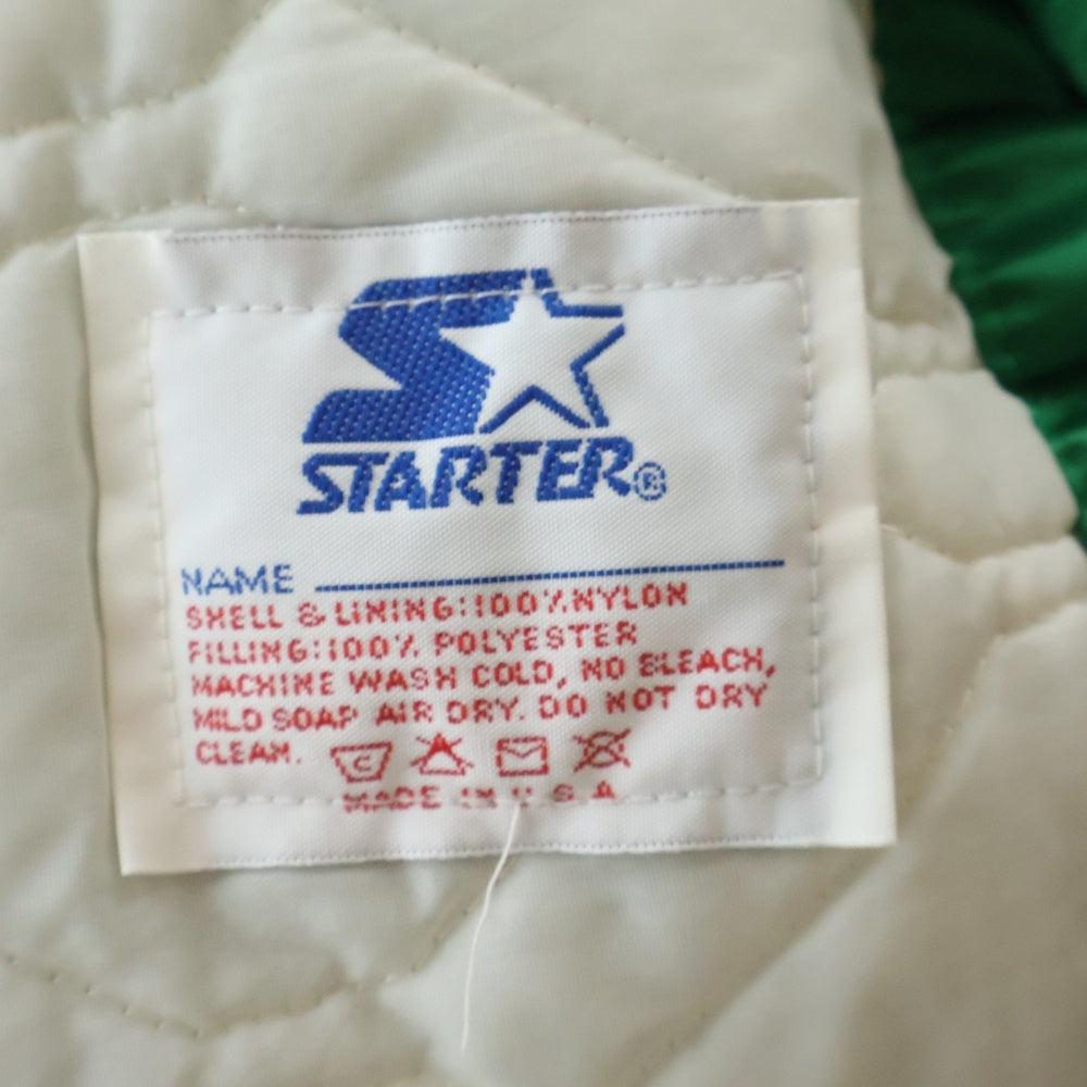 NO BRAND(ノーブランド) NFL by STARTER EAGLES USA製 ロゴワッペン イーグルエンブロイダリー ナイロン スタジアム ジャケット グリーン