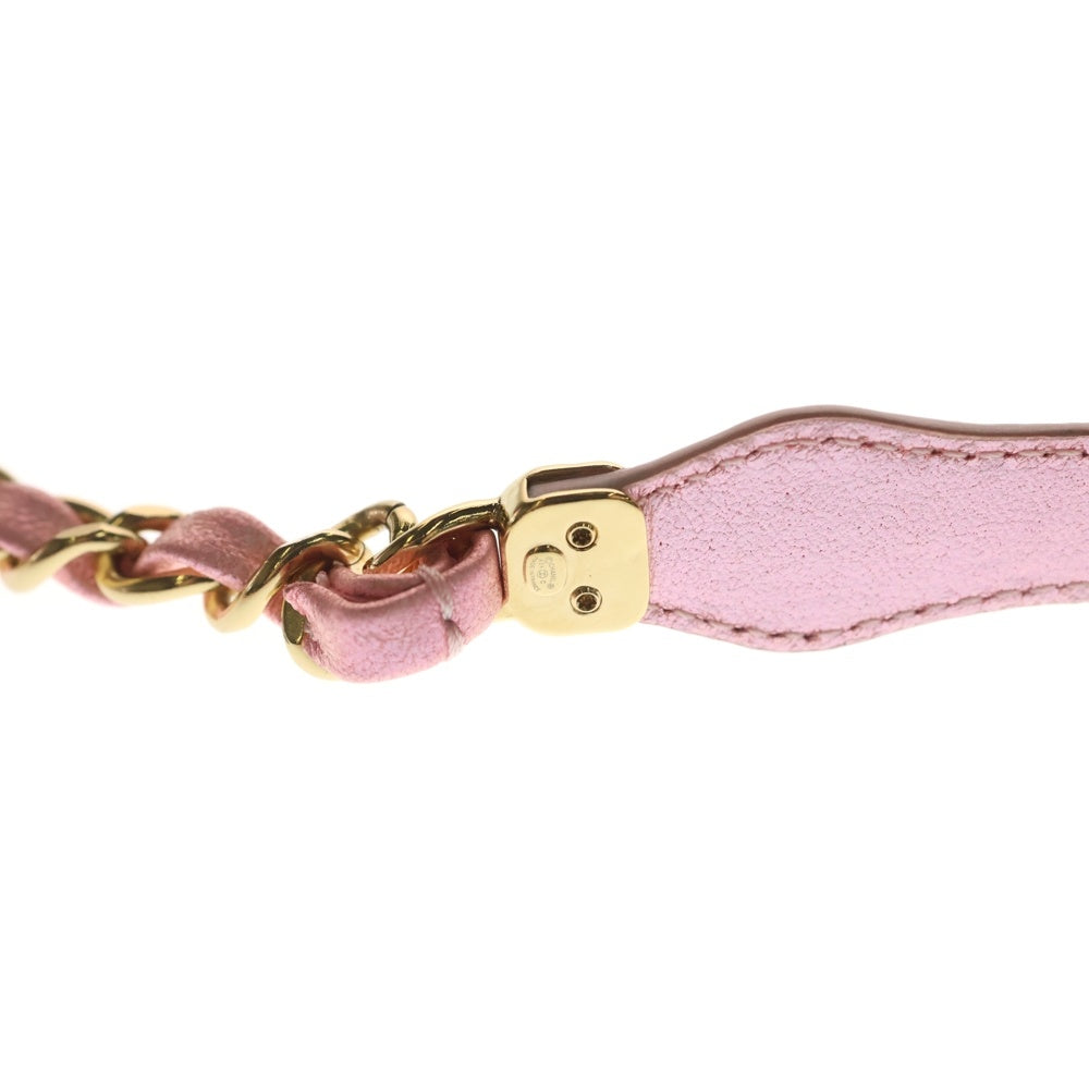 CHANEL(シャネル) ココマーク レザー チェーンベルト ピンク ゴールド金具 レディース A24C AA9684