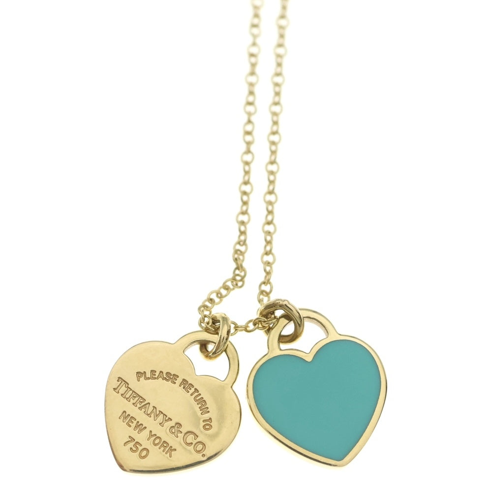 TIFFANY & Co.(ティファニー) リターントゥ ミニ ダブル ハートタグ ネックレス ペンダント ゴールド K18YG レディース