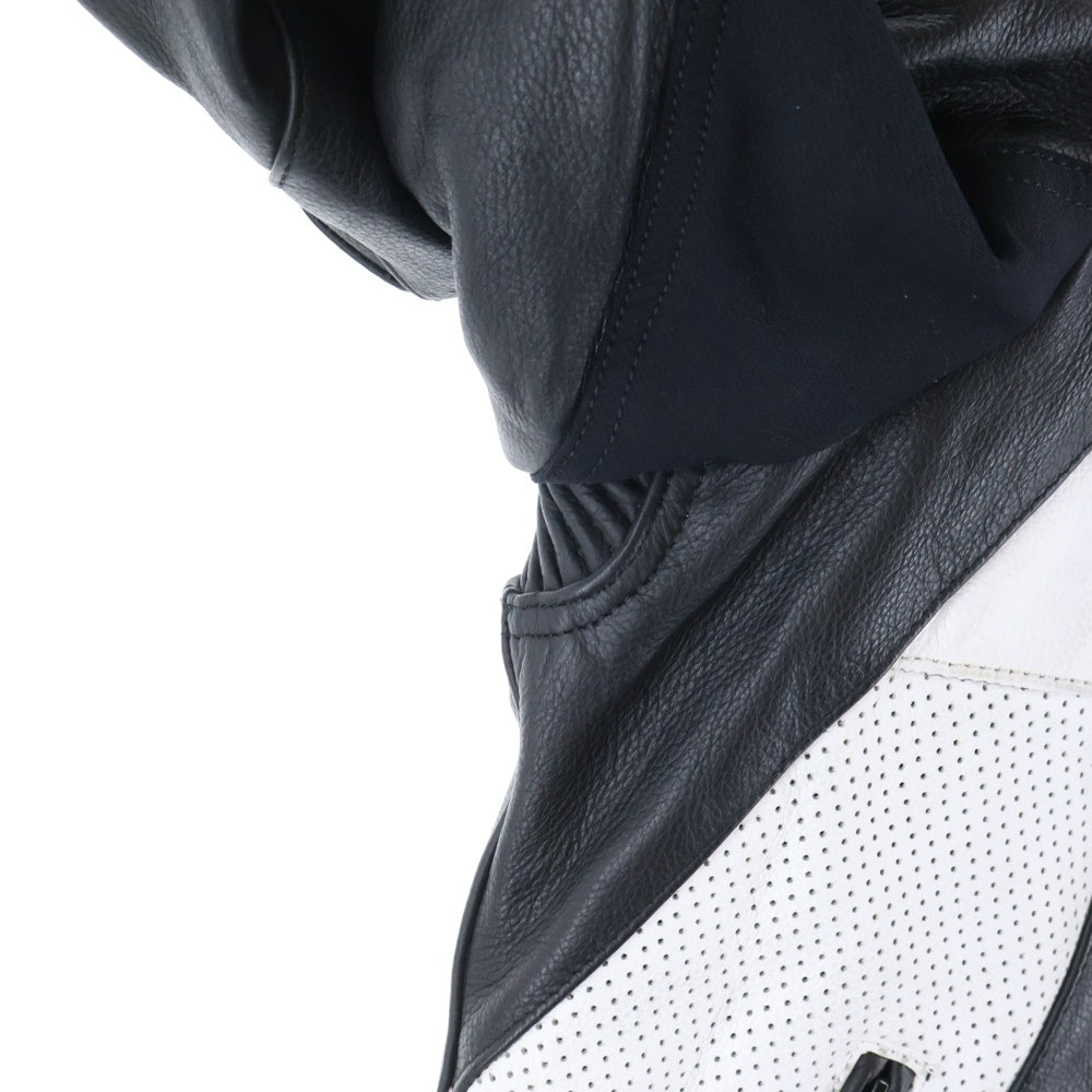NO BRAND(ノーブランド) BERIK べリック マルチポケット ジップインライナー レーシングレザージャケット ブラック/ホワイト LJ-231101-BK