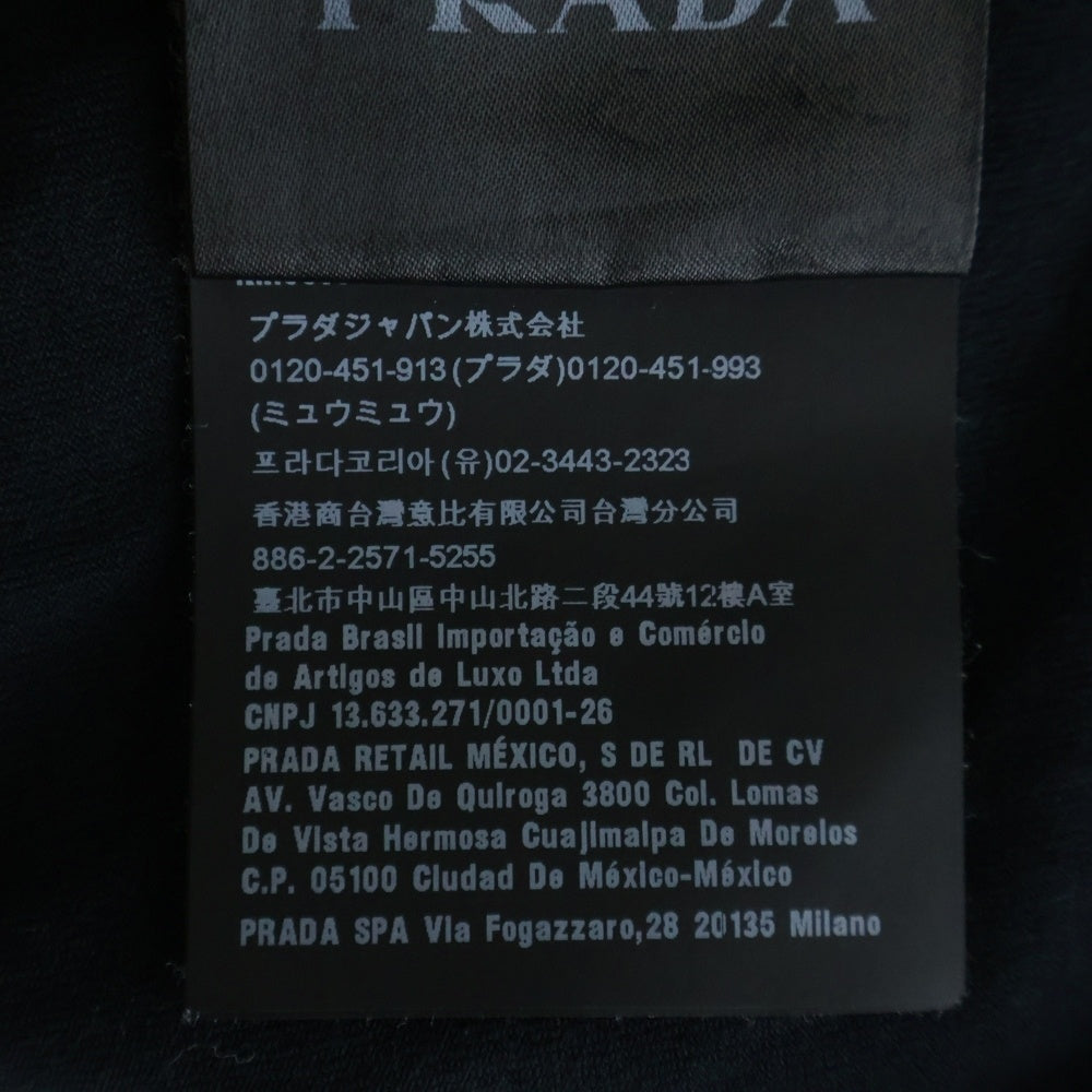 PRADA(プラダ) ラバーロゴデザイン Vネック 半袖Tシャツ カットソー ネイビー SJN251 R192 710