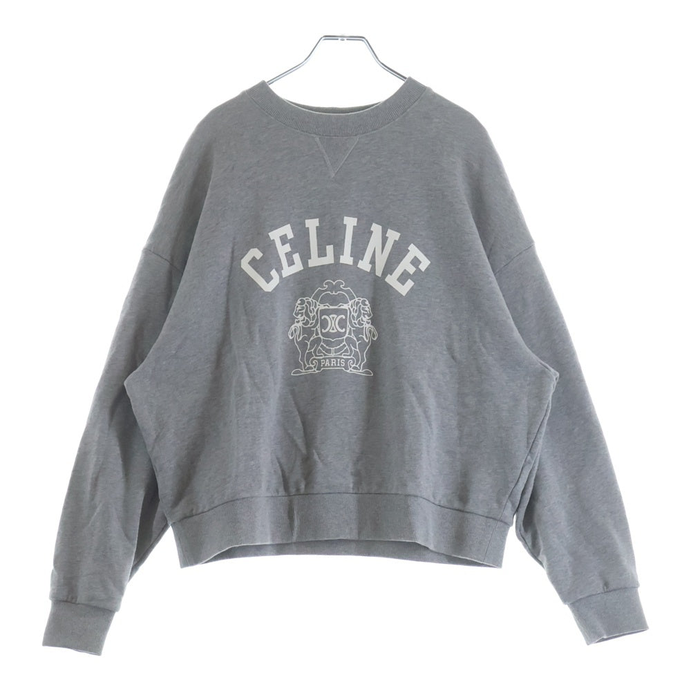CELINE(セリーヌ) ロゴプリント プルオーバー クルーネックスウェットシャツ グレー RY0DY670Q.09MO
