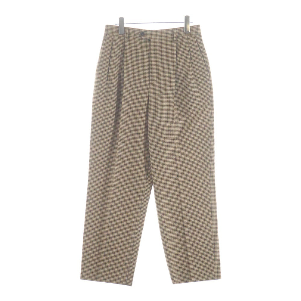 CELINE(セリーヌ) 21AW ハウンドトゥース 千鳥格子柄 スケートパンツ スラックス ブラウン 2P519192K