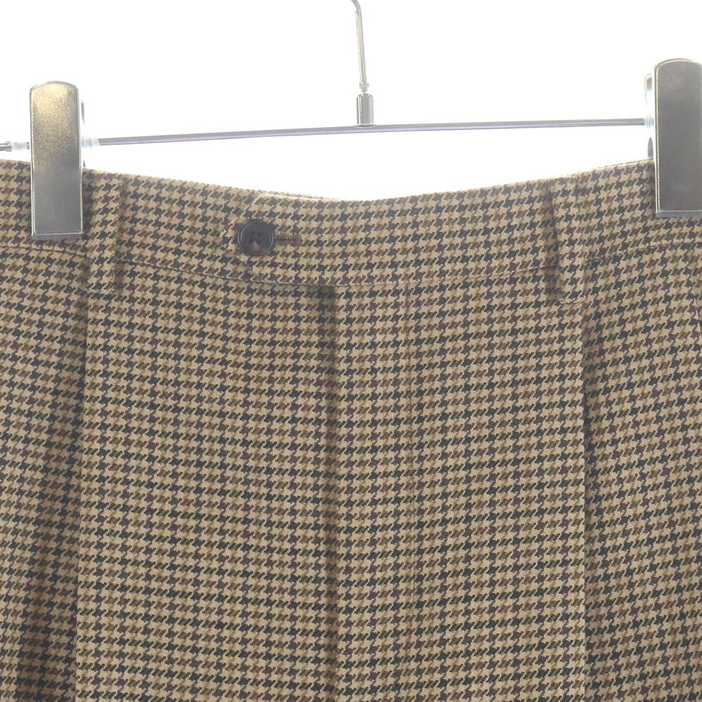 CELINE(セリーヌ) 21AW ハウンドトゥース 千鳥格子柄 スケートパンツ スラックス ブラウン 2P519192K