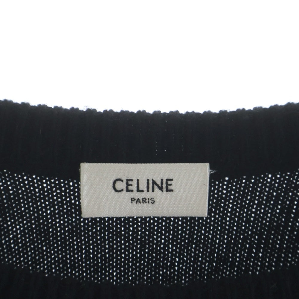 CELINE(セリーヌ) ロゴエンブロイダリー ヘリテージ カシミア クルーネックセーター レディース ブラック RY02N317V.38NO