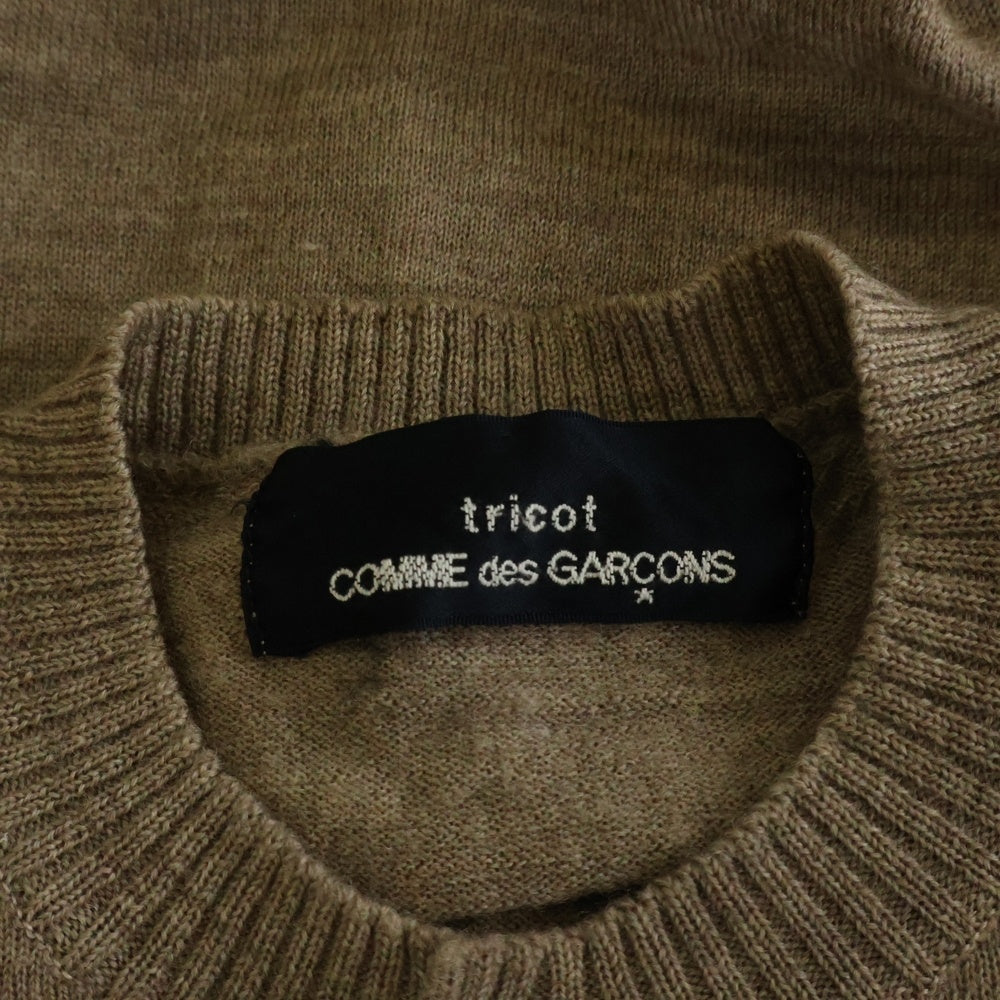 tricot COMME des GARCONS(トリコ コム デ ギャルソン) 95SS AD1994 ドッキングデザイン ウールカーディガン レディース ベージュ TB-100330