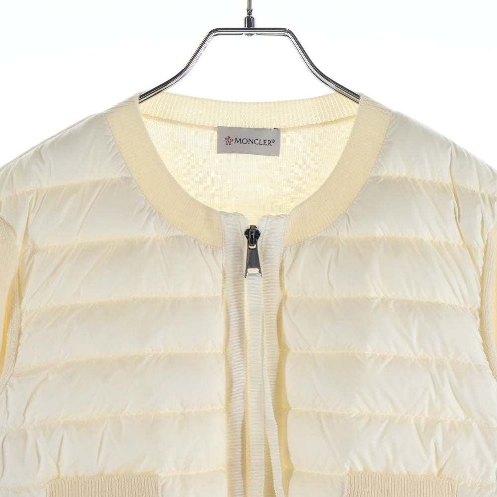 MONCLER(モンクレール) 22AW CARDIGAN TRICOT ニット切替 ノーカラー ダウンジャケット ホワイト レディース H20939B51000 A9018