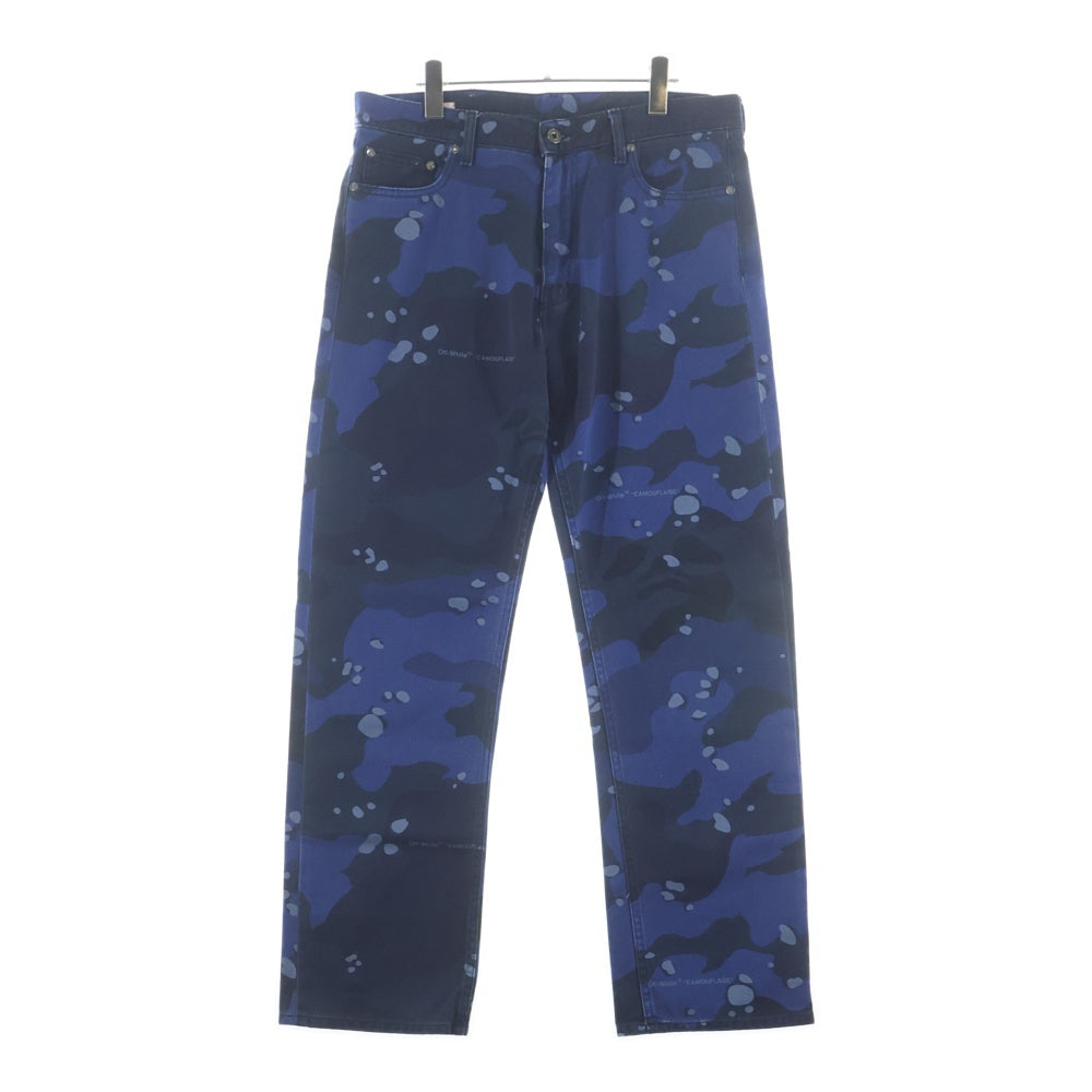 OFF-WHITE(オフホワイト) 22AW CAMO SKATE JEANS カモ柄 スケート マルチポケット ジップアップ ストレート デニム パンツ インディゴ OMYA138F22DEN001