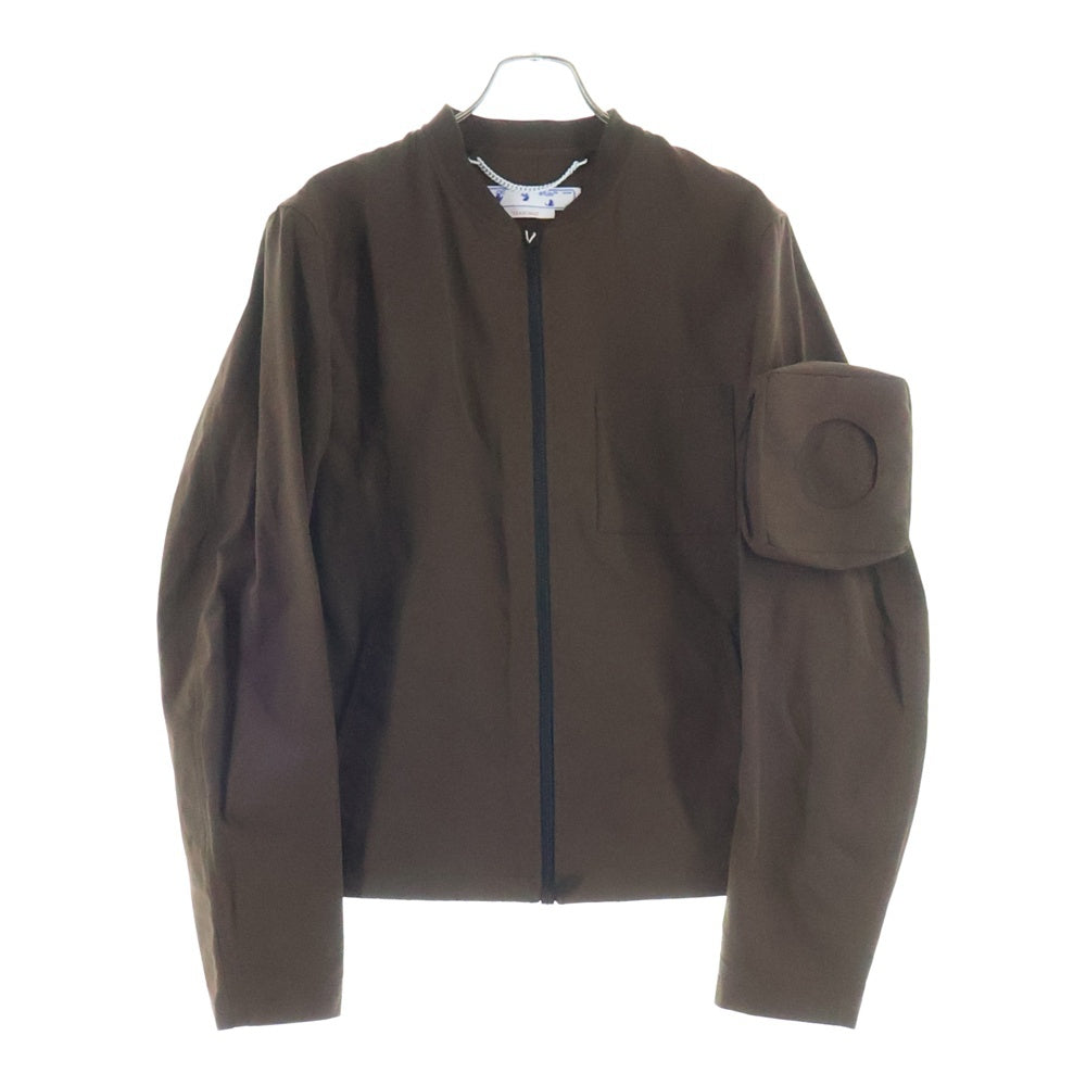 OFF-WHITE(オフホワイト) 22AW SUMMER BOMBER SLATE サマー ボンバー アームポケット ジップアップ ナイロン ジャケット ブラウン OMEH042S22FAB0016400