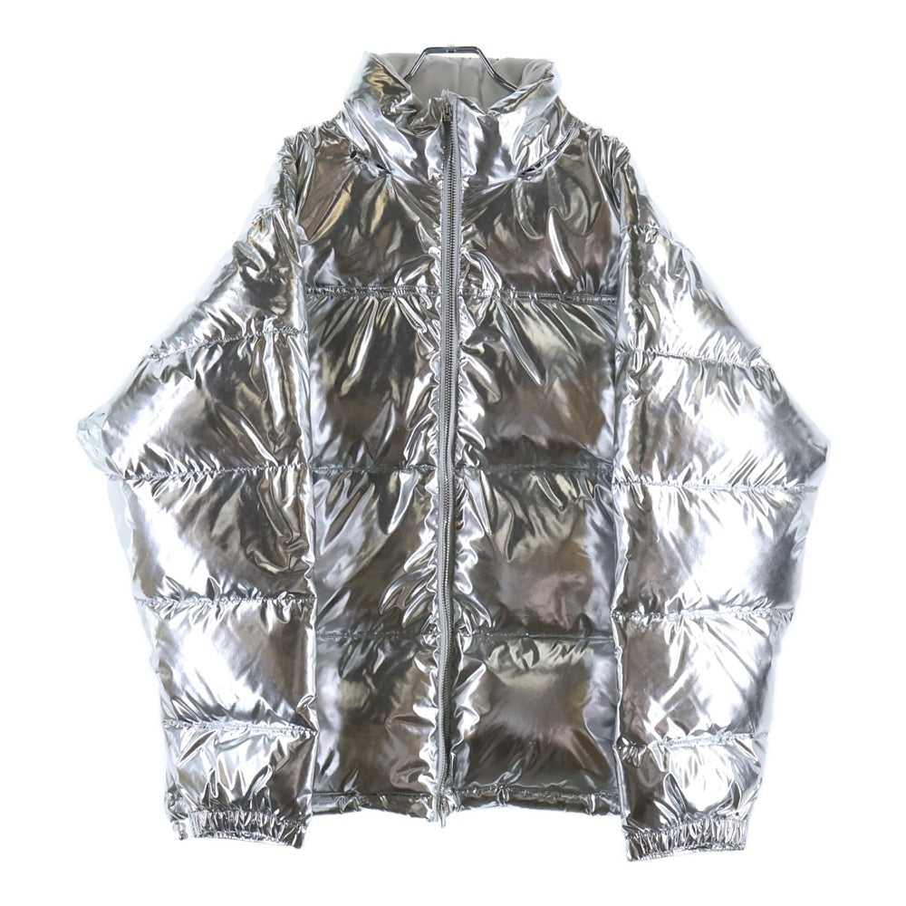 VETEMENTS(ヴェトモン) 20AW PUFFED JACKET オーバーサイズ ドローコード付き ジップアップ ダウンジャケット シルバー