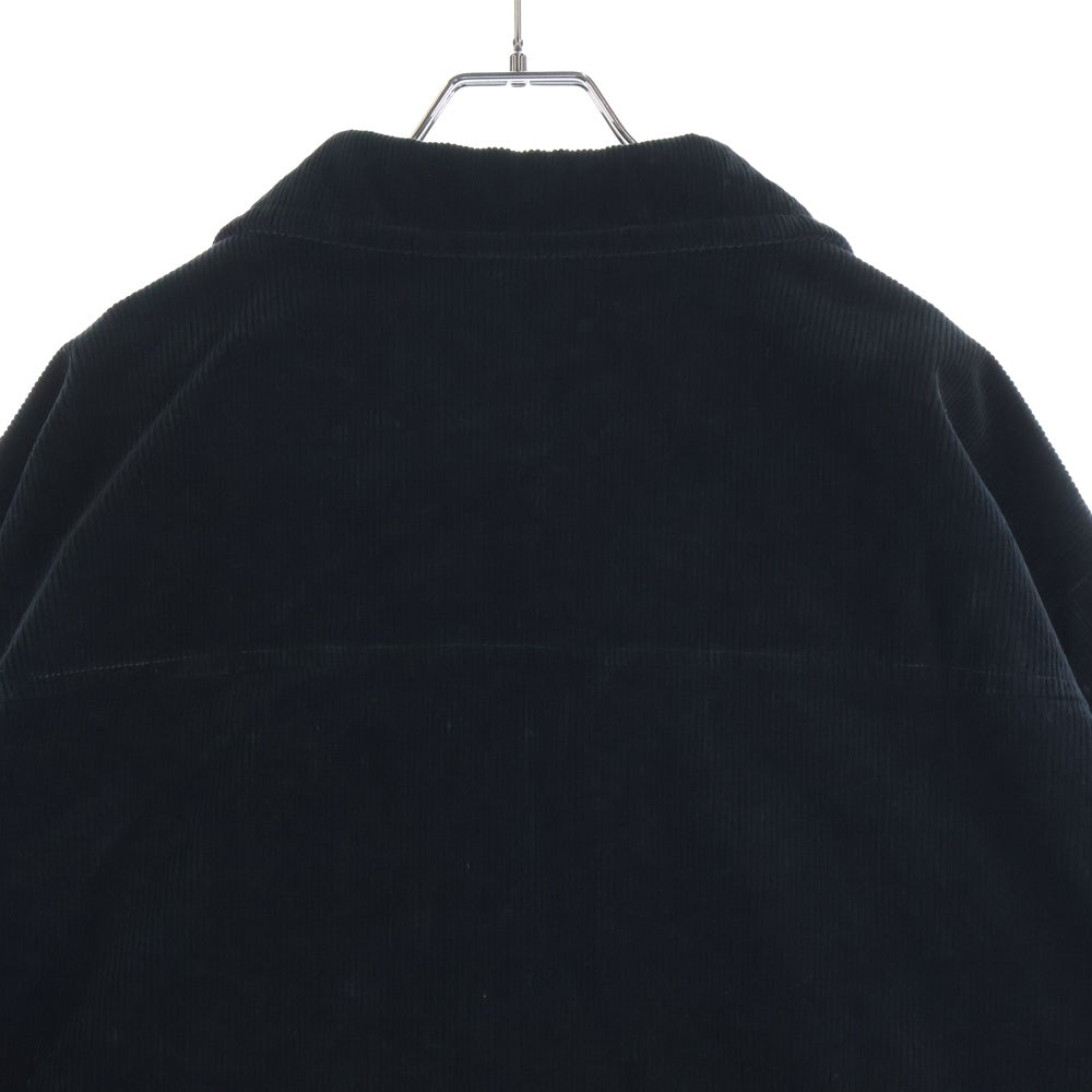 ANCELLM(アンセルム) 25AW CORDUROY ZIPUP JACKET コーデュロイ ロゴポイント刺繍 ジップアップジャケット ブラック ANC-JK65