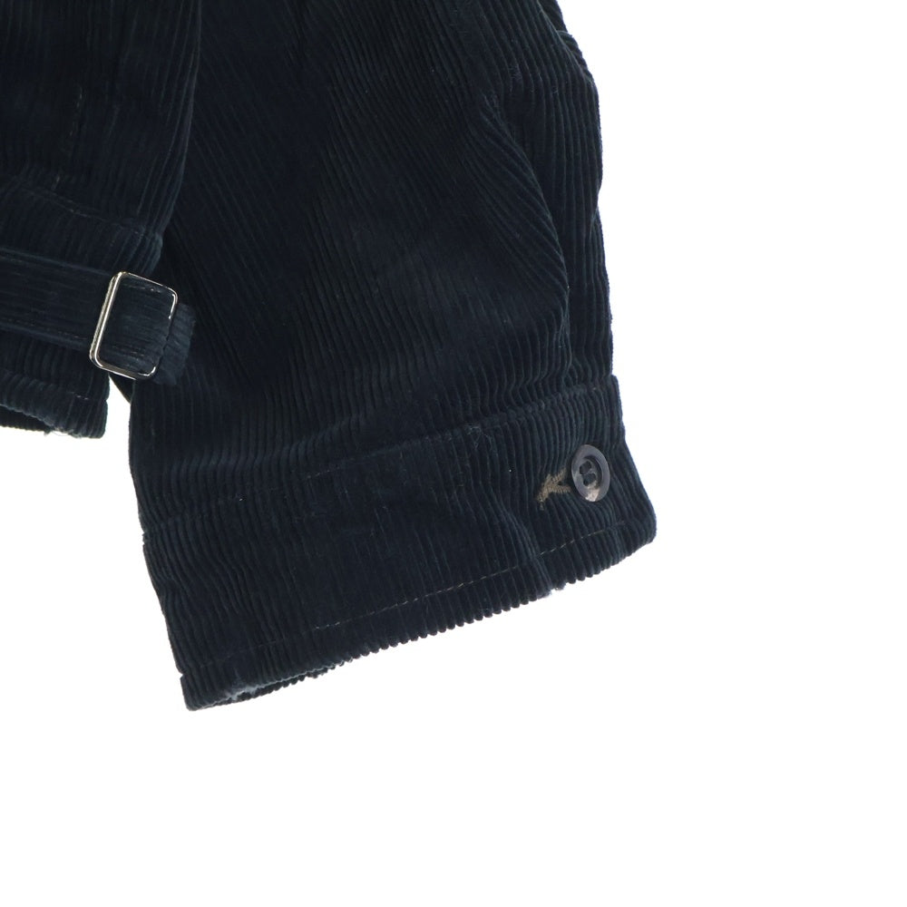ANCELLM(アンセルム) 25AW CORDUROY ZIPUP JACKET コーデュロイ ロゴポイント刺繍 ジップアップジャケット ブラック ANC-JK65
