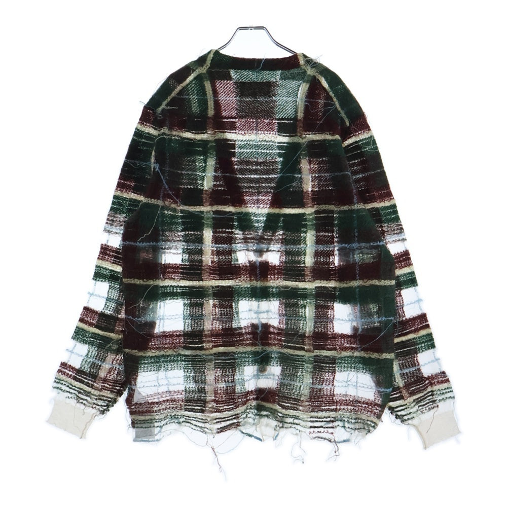 Maison Margiela(メゾンマルジェラ) 23AW チェック柄 モヘアカーディガン マルチカラー S67HP0001 S18322