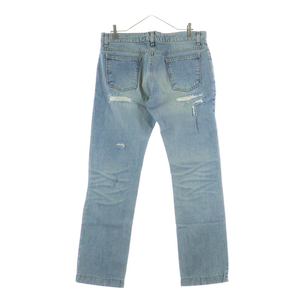DOLCE & GABBANA(ドルチェアンドガッバーナ) 00S クラッシュ加工 5ポケット ジップフライ ストレート デニムパンツ インディゴ S0619 9429