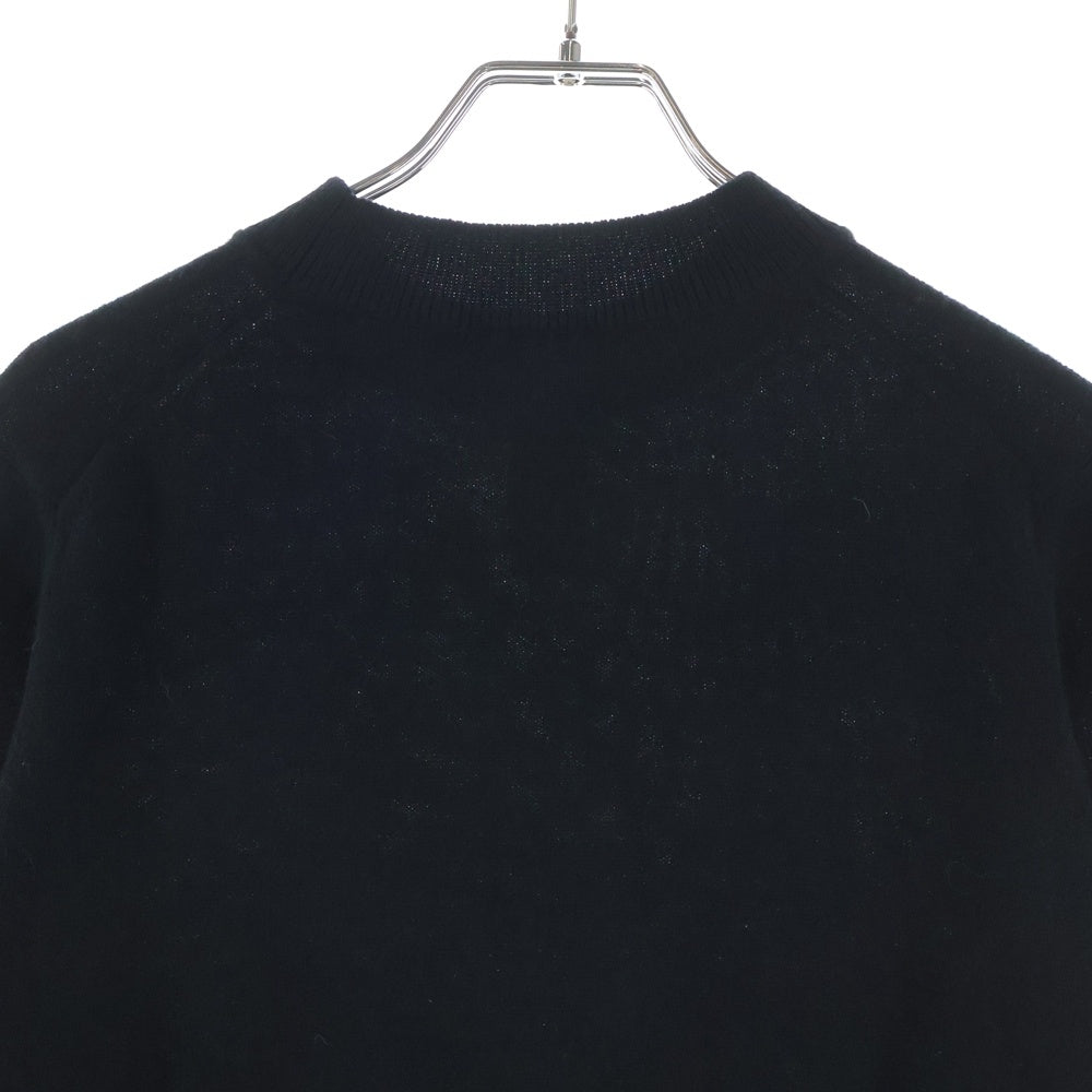 PATOU(パトゥー) クロップド丈 ウール クルーネックプルオーバー 長袖ニットセーター ブラック レディース KN0998041999B
