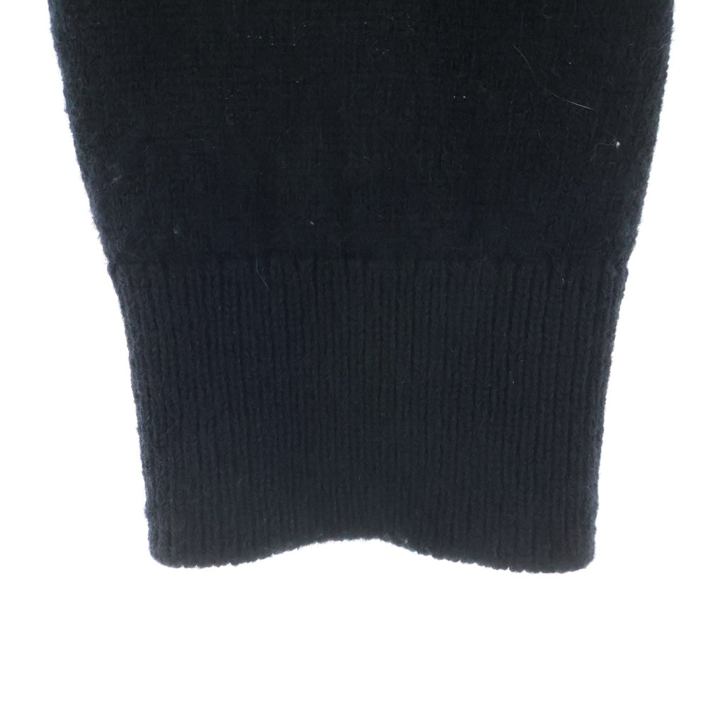 PATOU(パトゥー) クロップド丈 ウール クルーネックプルオーバー 長袖ニットセーター ブラック レディース KN0998041999B