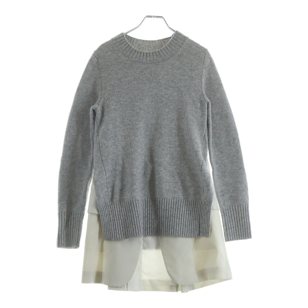 Sacai(サカイ) 21AW ジャケットドッキング プルオーバー ニットセーター グレー レディース 21-05782