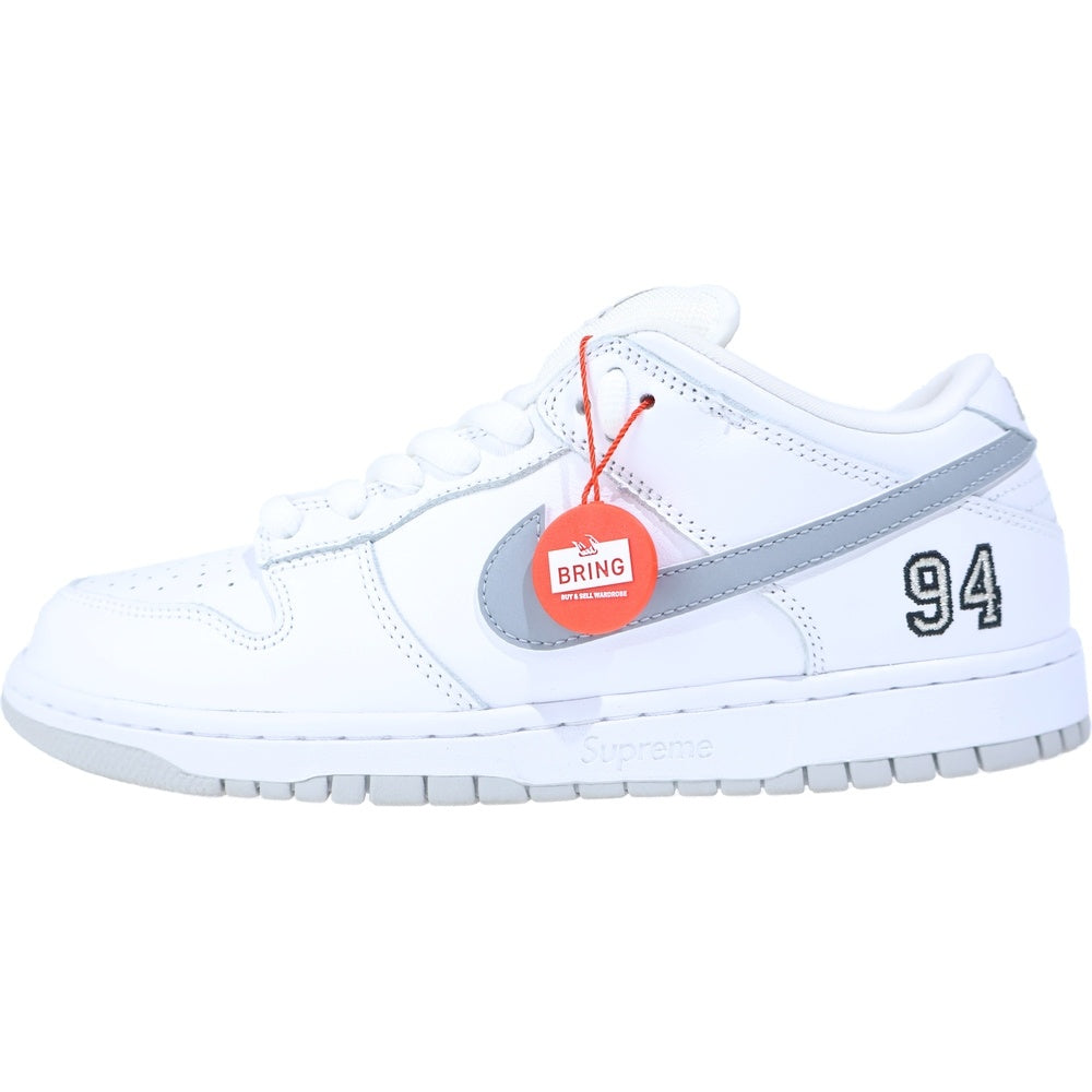 NIKE SB(ナイキエスビー) 25AW ×SUPREME DUNK LOW OG QS REFLECTIVE GREY シュプリーム リフレクティブ ダンク ローカットスニーカー ホワイト/グレー US9/27cm HQ8487-100