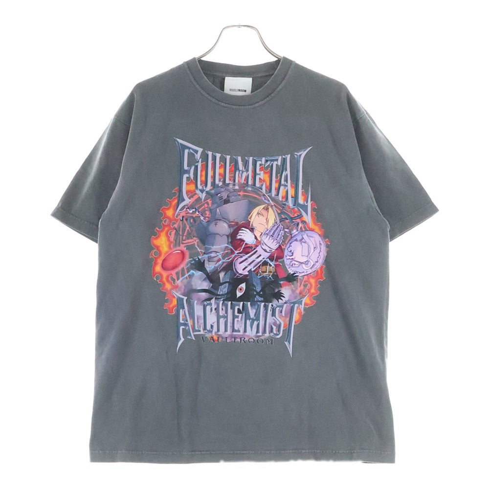 VAULTROOM(ボルトルーム) 鋼の錬金術師 フロントプリント ピグメント クルーネック 半袖Tシャツ カットソー グレー