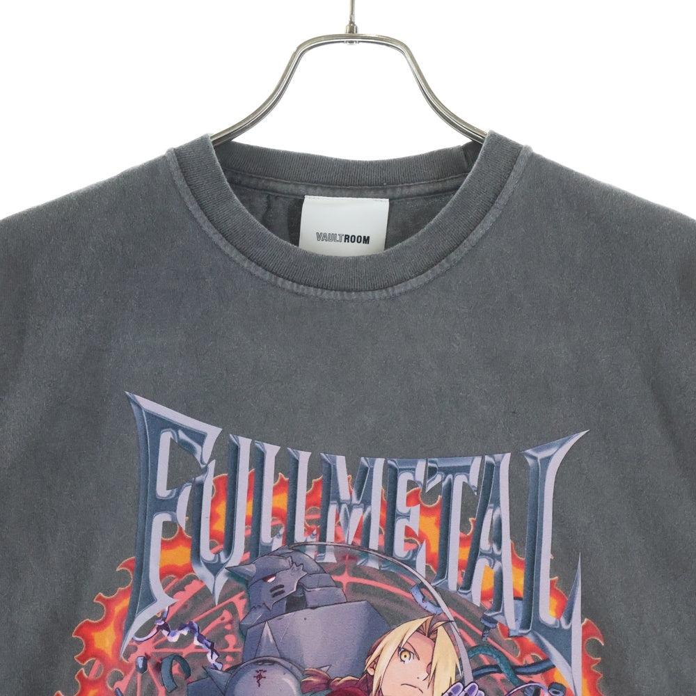VAULTROOM(ボルトルーム) 鋼の錬金術師 フロントプリント ピグメント クルーネック 半袖Tシャツ カットソー グレー