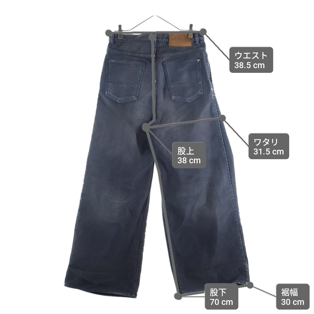 SUBLATIONS(サブレーションズ) 24AW MOLESKINE 2TUCK WIDE BAGGY PANTS モールスキン 2タック ワイド バギーパンツ ブラック S121405
