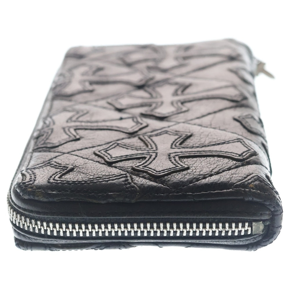 CHROME HEARTS(クロムハーツ) REC F ZIP QUILTED WALLET キルティング セメタリークロス レザーウォレット 財布 ブラック