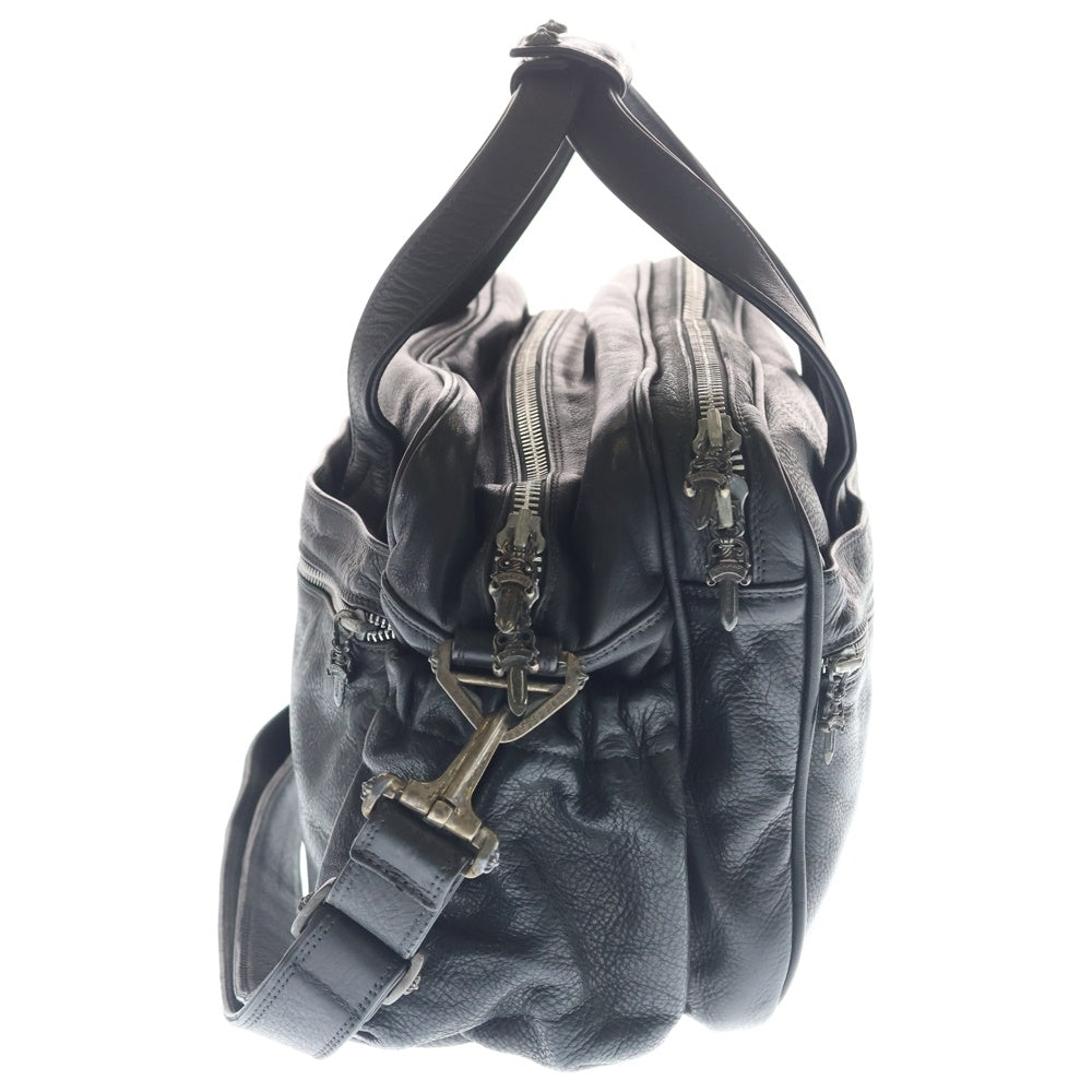 CHROME HEARTS(クロムハーツ) DIAPER BAG LEATHER SHOULDER 2WAY BAG ダイパー レザー ショルダー ハンドバッグ ブラック