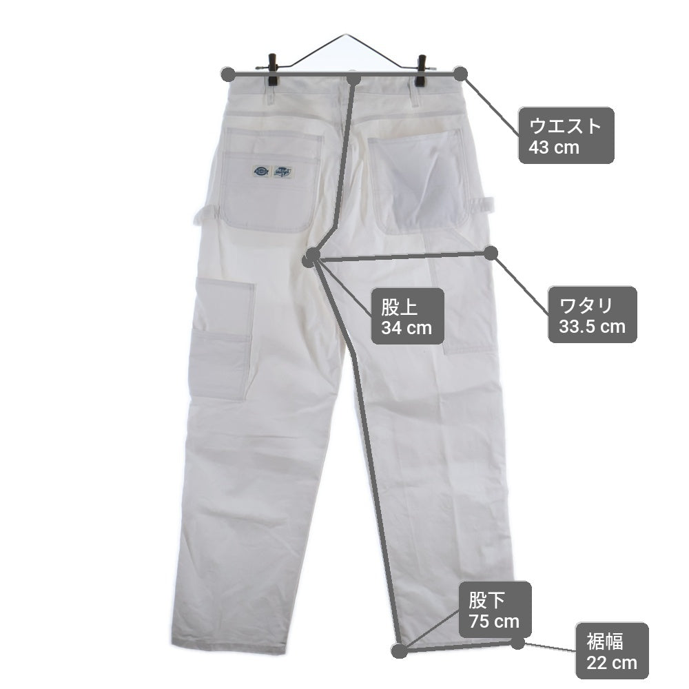 Dickies(ディッキーズ) ×Henrys PIZZA ヘンリーズピザ コットン ダブルニー ワークパンツ ホワイト 4222-4991