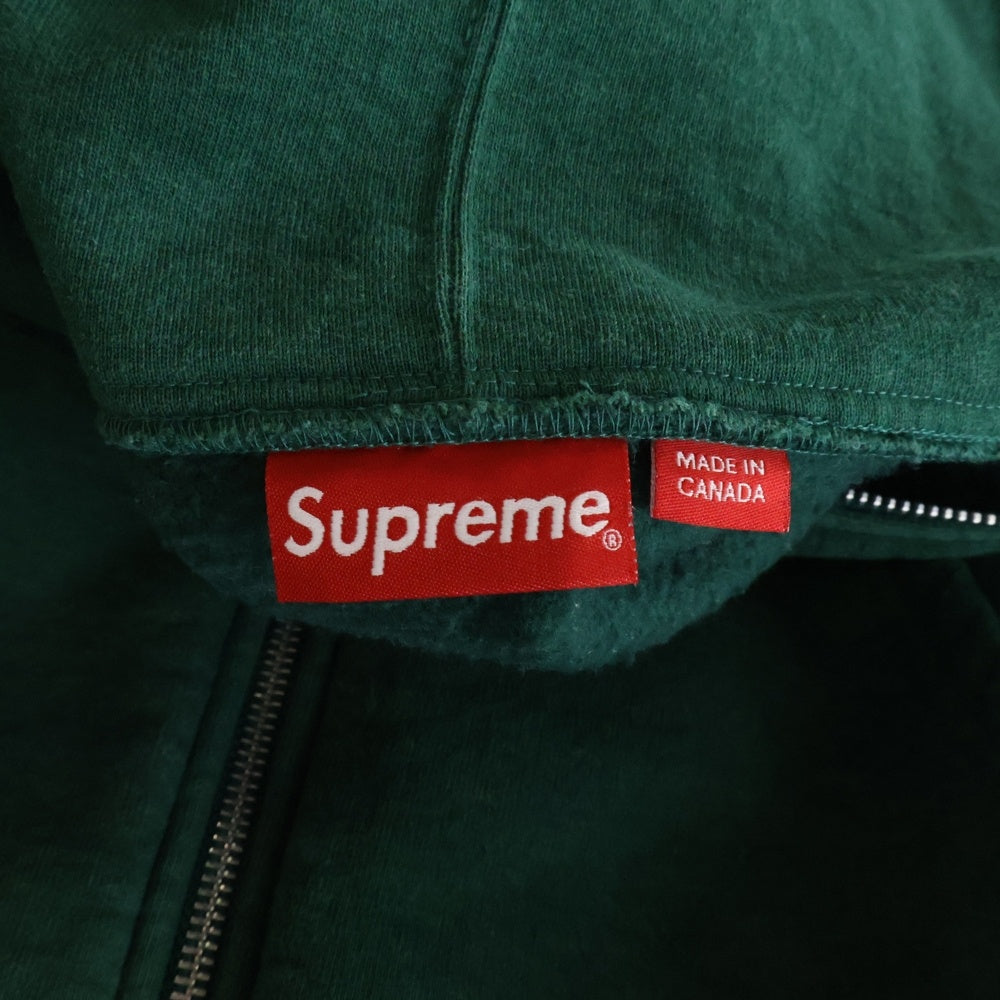 SUPREME(シュプリーム) 23AW S Logo Zip Up Hooded Sweatshirt ロゴエンブロイダリー ジップアップフーデッドスウェットシャツ パーカー グリーン