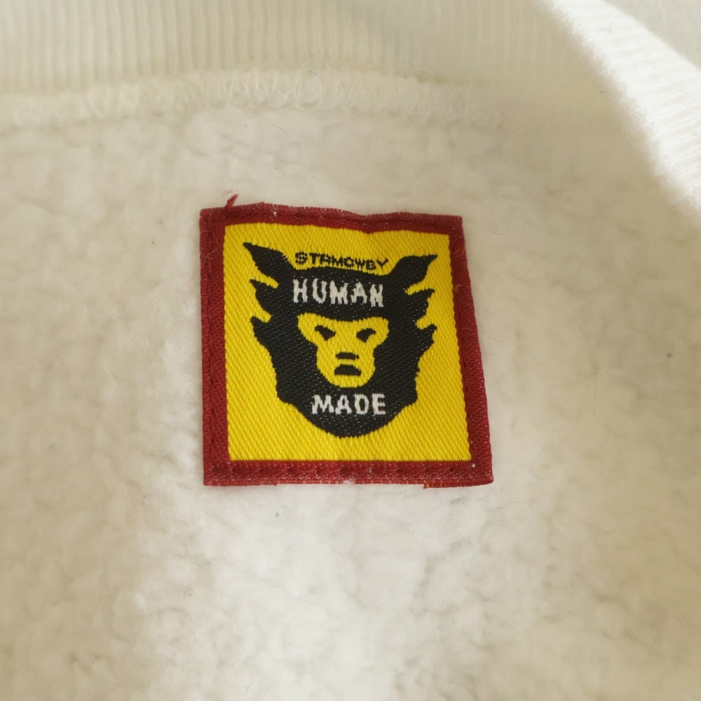 HUMAN MADE(ヒューマンメイド) ハートロゴワッペン プルオーバークルーネックスウェットシャツ トレーナー ホワイト