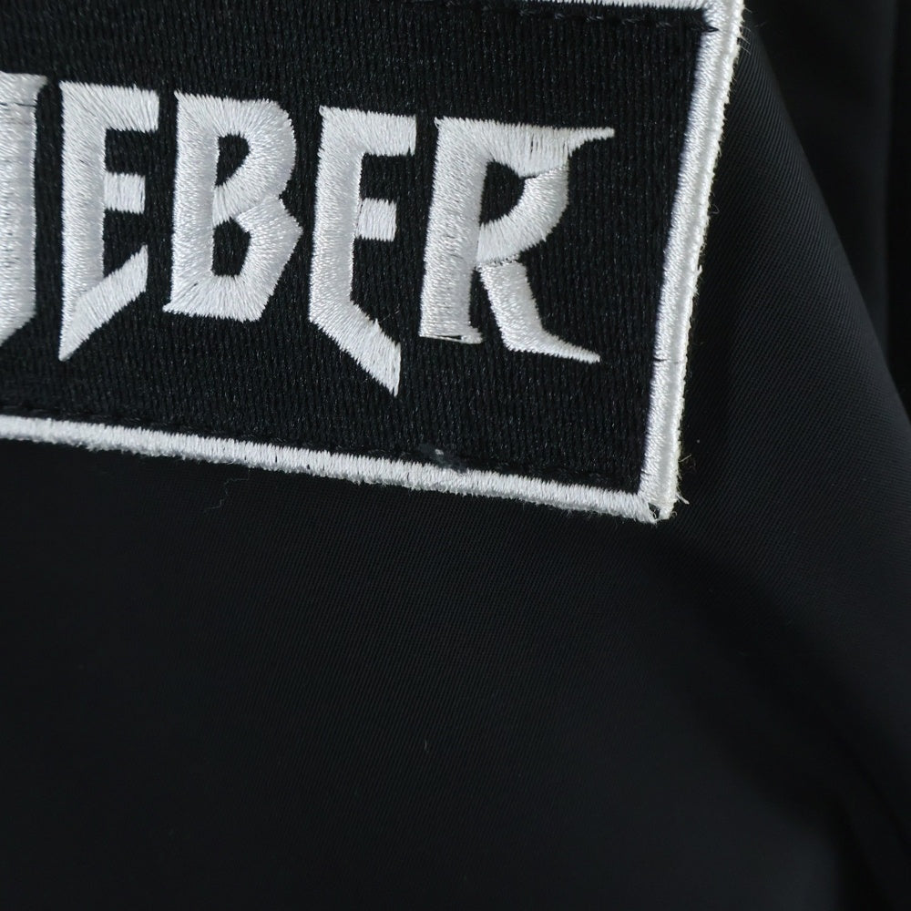 ALPHA INDUSTRIES(アルファ インダストリーズ) ×JUSTIN BIEBER MA-1 ジャスティンビーバー ロゴプリント フーデッドボンバージャケット ブラック TA0130-8401