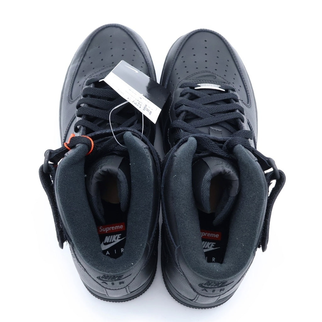 NIKE(ナイキ) ×SUPREME AIR FORCE 1 MID BLACK シュプリーム エアフォースワン ミッドカットスニーカー ブラック US9.5/27.5cm FZ8784-001