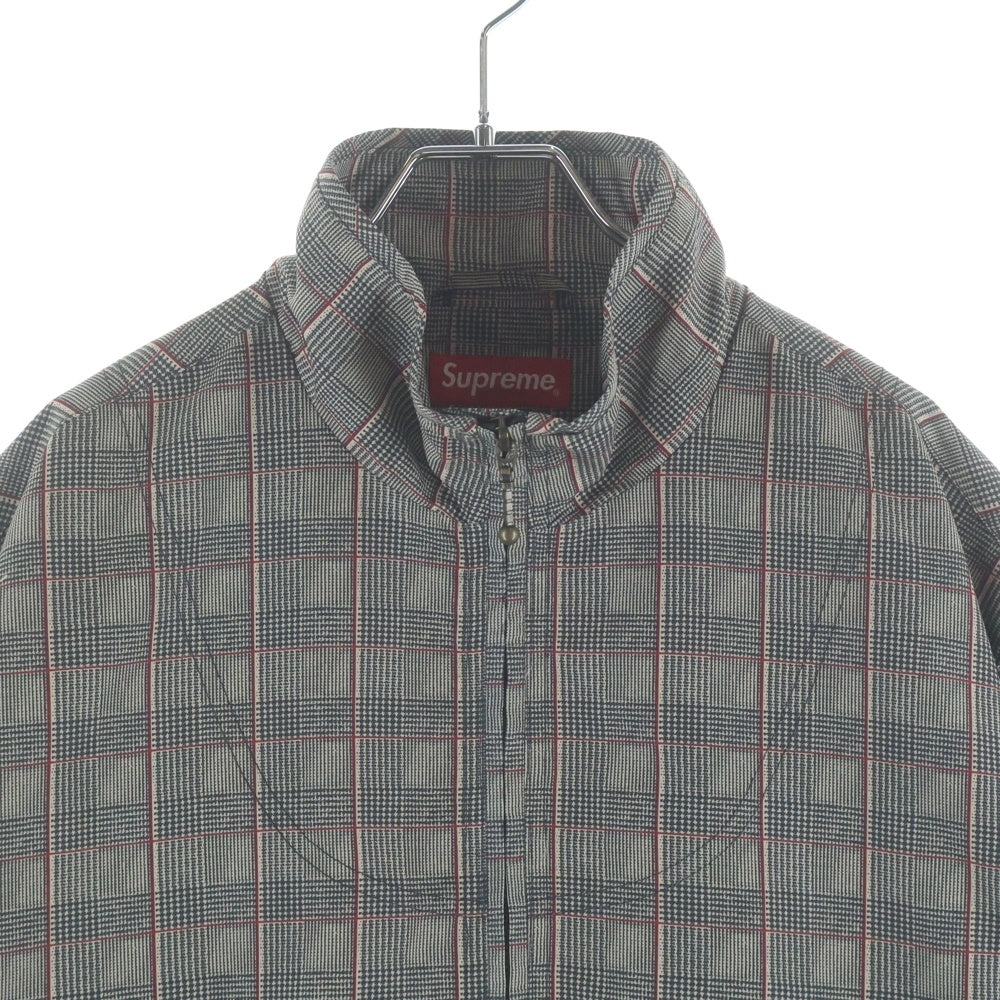 SUPREME(シュプリーム) 20SS Track HAlf Zip Pullover ロゴエンブロイダリー チェック柄 トラック ハーフジップ プルオーバージャケット ブラウン