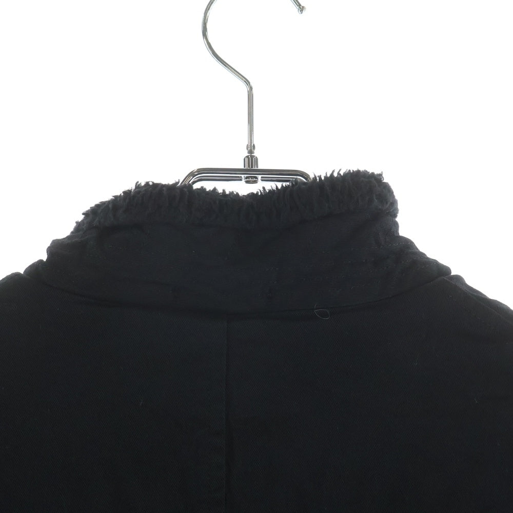 COMME des GARCONS HOMME(コムデギャルソンオム) 05AW AD2005 裏地ボア 製品染め ポリ縮ショールカラージャケット ブラック HP-J049