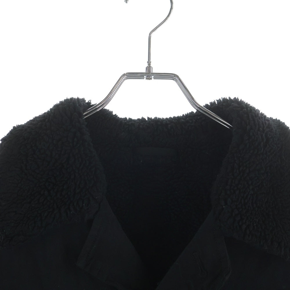 COMME des GARCONS HOMME(コムデギャルソンオム) 05AW AD2005 裏地ボア 製品染め ポリ縮ロングコート ブラック HP-C007