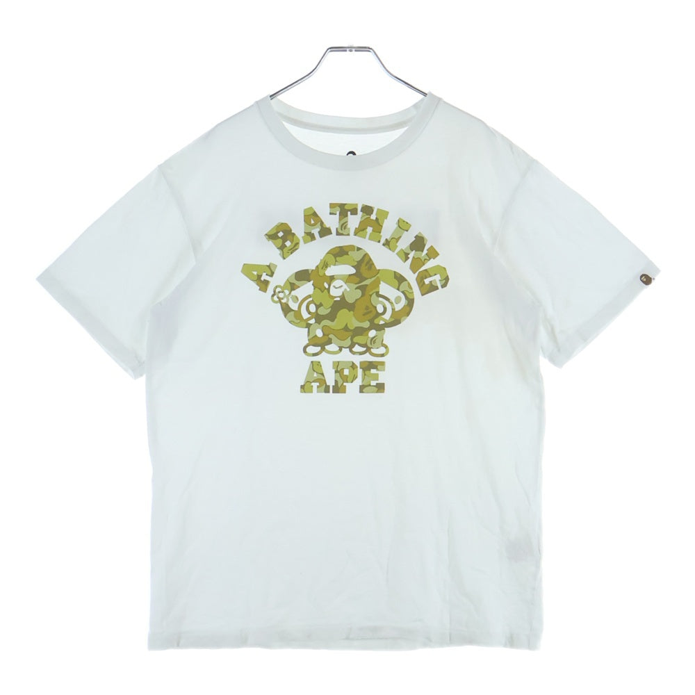 A BATHING APE(アベイシングエイプ) BAPEMANIA GOLD CARD CAMO ベイプマニア ゴールド カード カモ クルーネック 半袖Tシャツ ホワイト