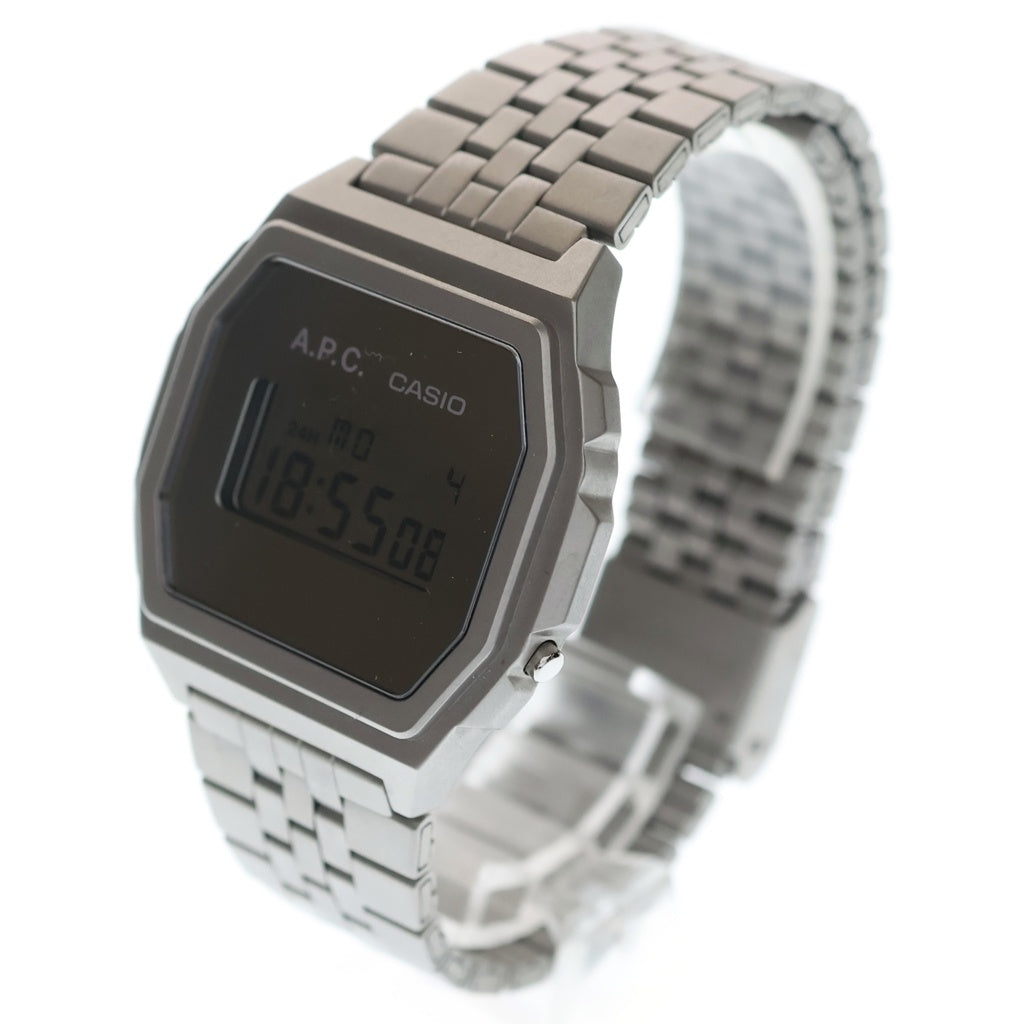 A.P.C(アーペーセー) ×CASIO A1000ACD-7JR カシオ ステンレススチール デジタル時計 ウォレット シルバー