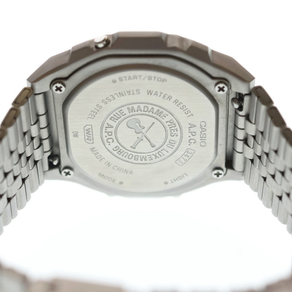 A.P.C(アーペーセー) ×CASIO A1000ACD-7JR カシオ ステンレススチール デジタル時計 ウォレット シルバー