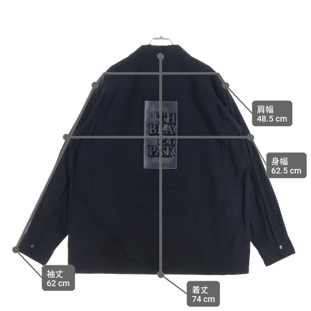 THE BLACK EYE PATCH(ブラックアイパッチ) HWC EMBROIDERED OPEN COLLARED L/S SHIRT ロゴエンブロイダリー オープンカラー 長袖シャツ ブラック BEPSS25TP07