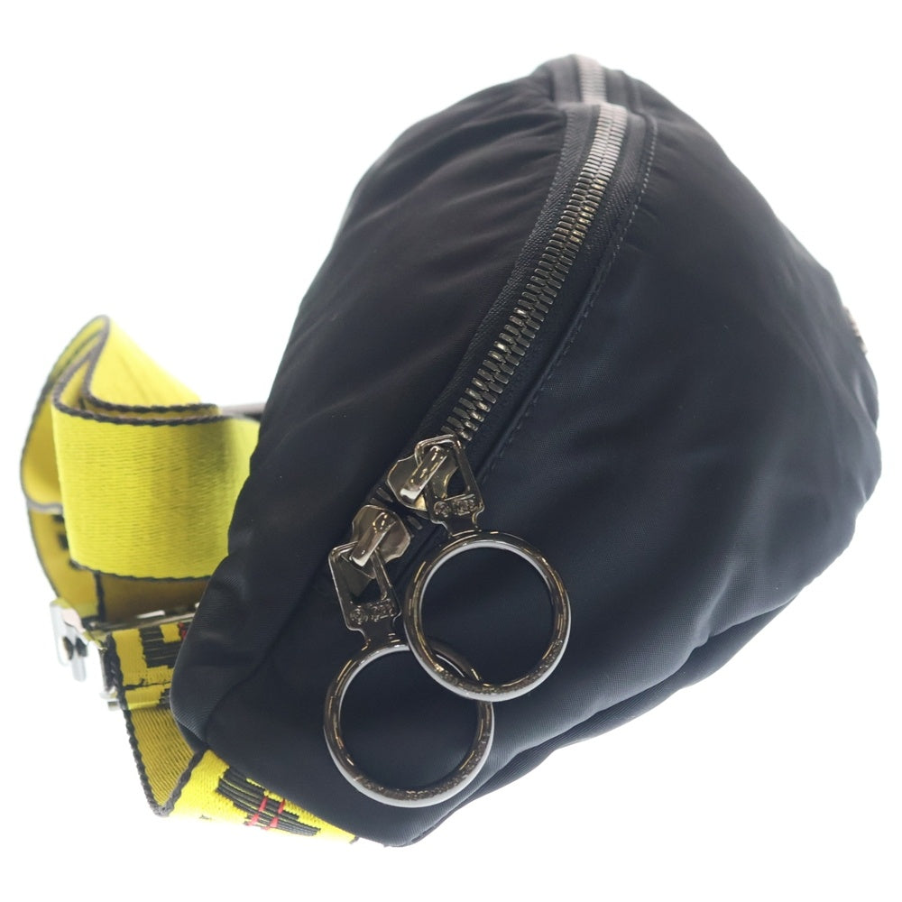 OFF-WHITE(オフホワイト) BASIC FANNYPACK ベーシックファニーパック インダストリアルベルト ボディバッグ ブラック/イエロー OMNA074E19E48002