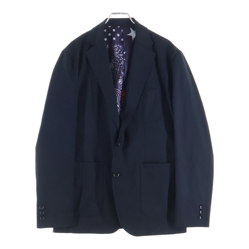 SOPHNET.(ソフネット) 16SS 裏地バンダナ総柄 2Bテーラードジャケット ノータック スラックスパンツ セットアップスーツ ブラック SOPH-160013/SOPH-160015