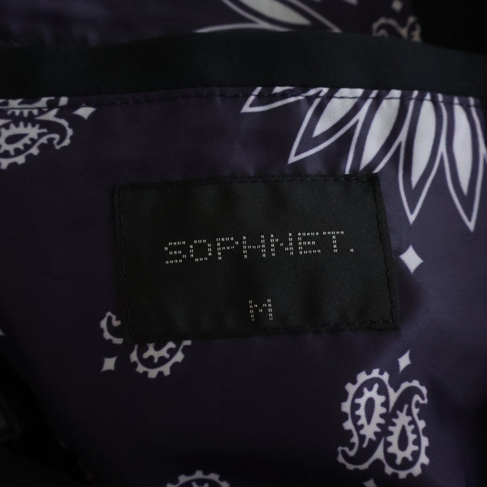 SOPHNET.(ソフネット) 16SS 裏地バンダナ総柄 2Bテーラードジャケット ノータック スラックスパンツ セットアップスーツ ブラック SOPH-160013/SOPH-160015