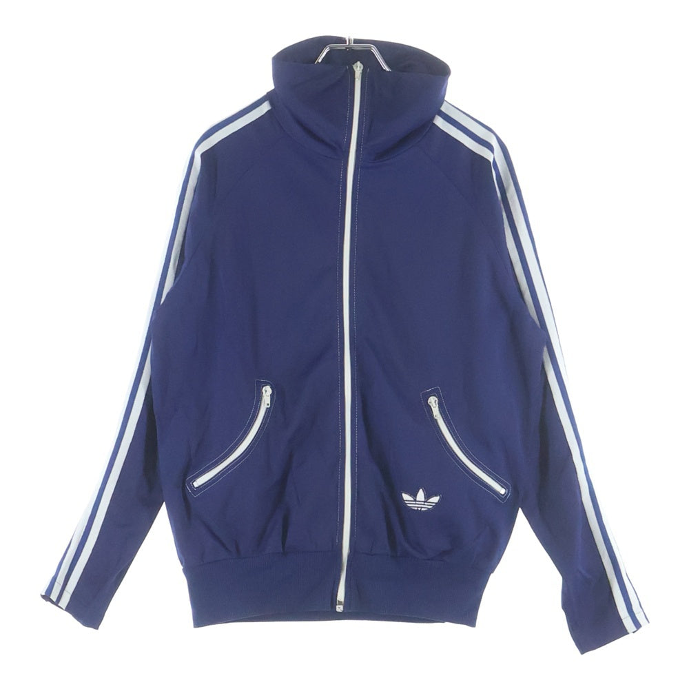 adidas(アディダス) 70S VINTAGE ユーロヴィンテージ トレフォイルロゴ 八の字ジップ ポリエステル トラックジャケット ジャージ ネイビー