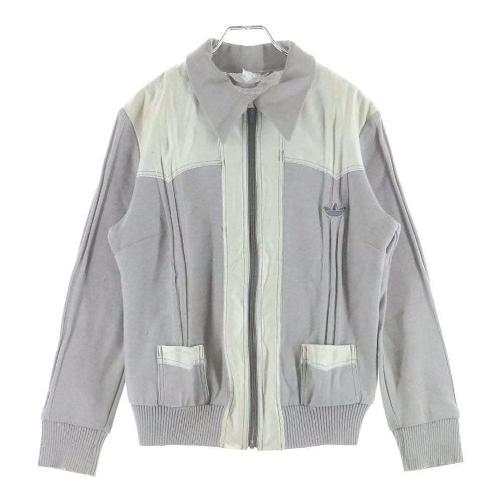 adidas(アディダス) 70S VINTAGE 西ドイツ製 ユーロヴィンテージ ニット切り替え トレフォイルロゴ トラックジャケット ジャージ グレー